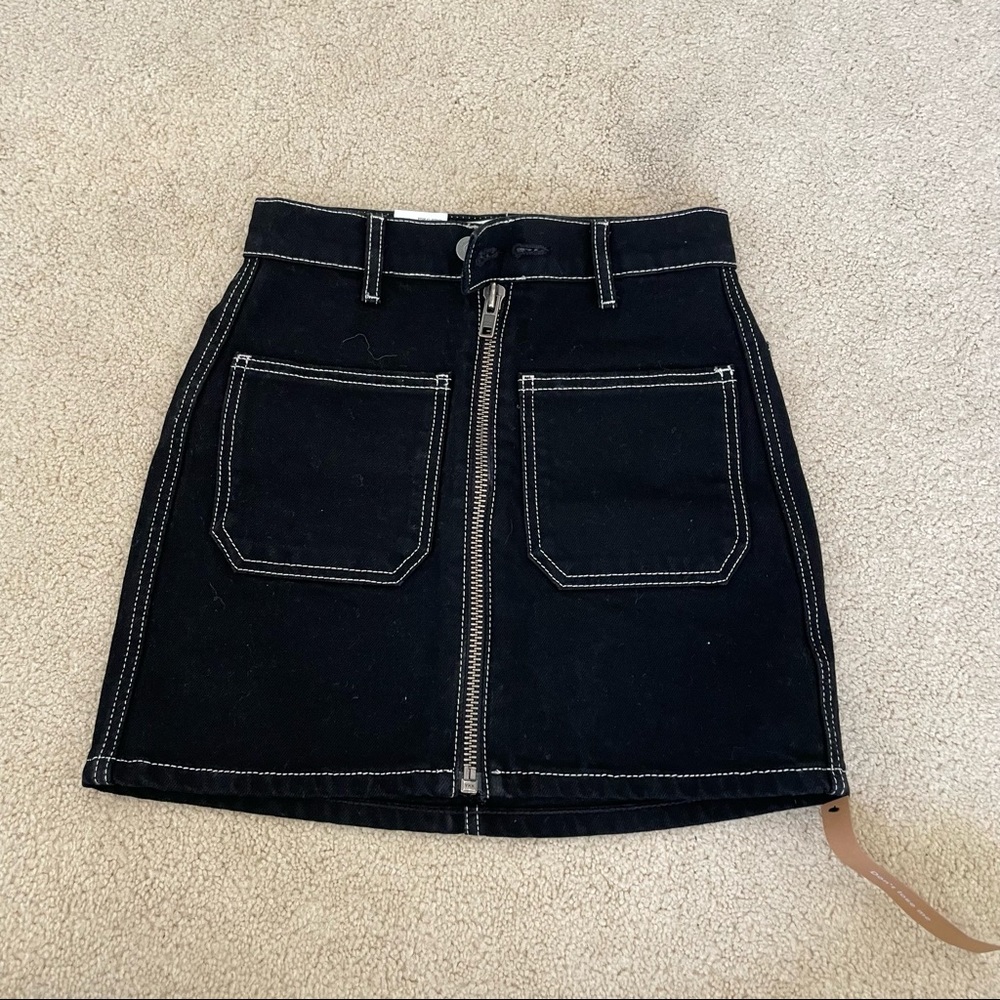Reformation Anna Patch Pocket Denim Mini Skirt